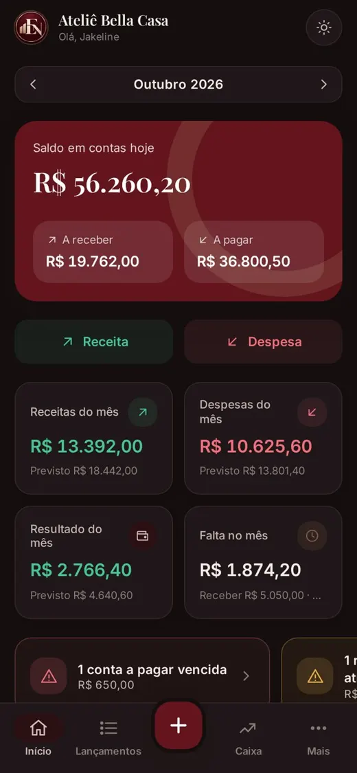 Modo escuro e encerramento